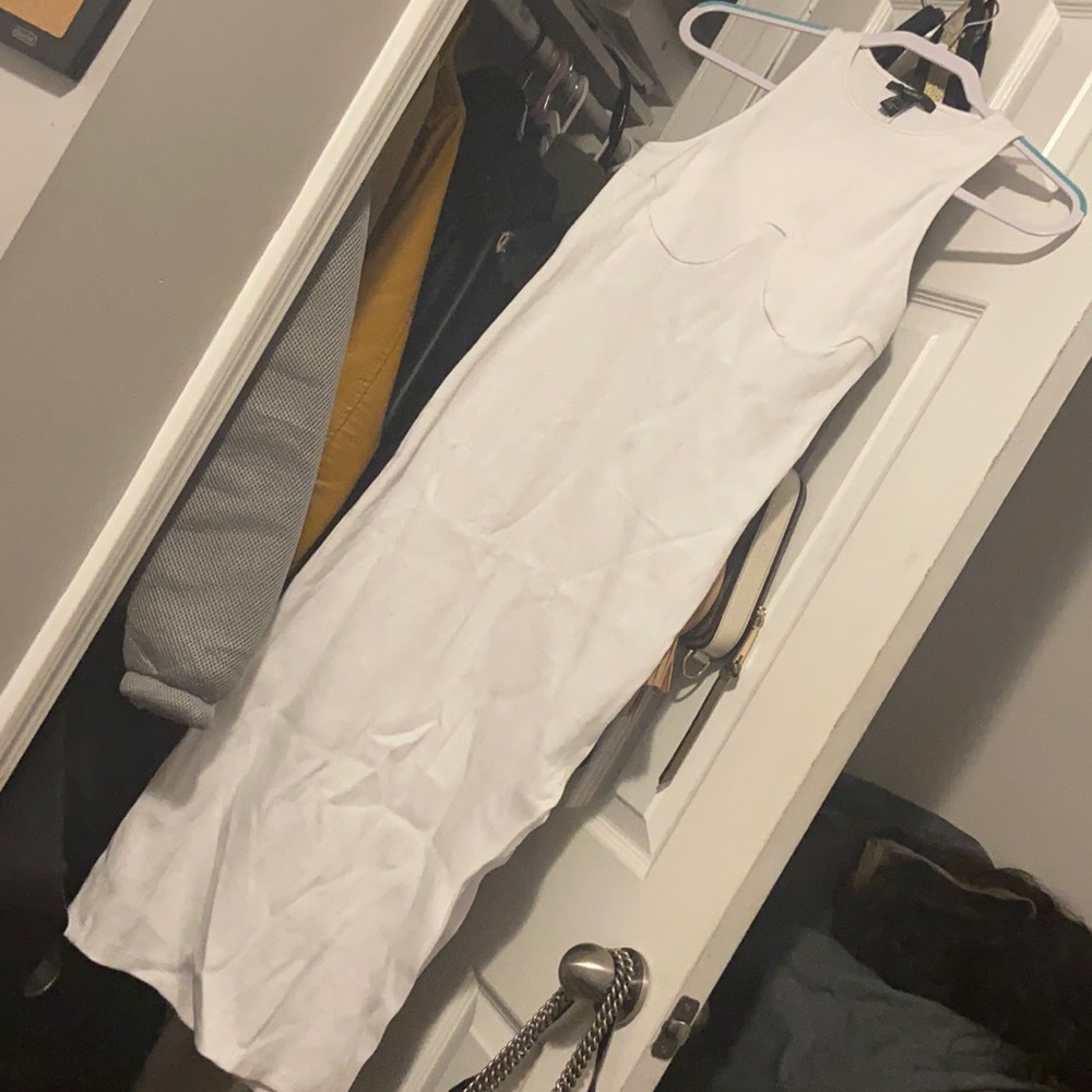 Long body con dress with split on the side